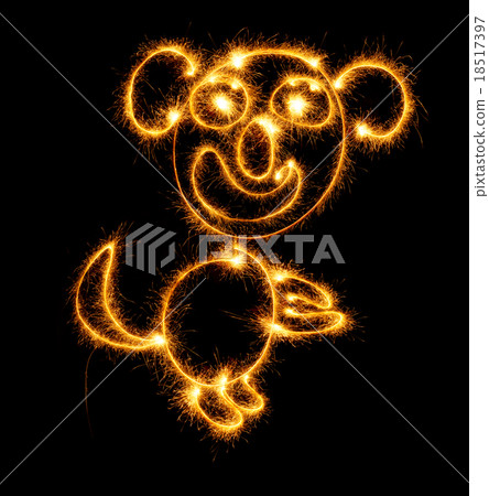 Monkey made sparklers on black Monkey made sparklers on black 18517397