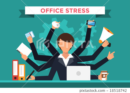 Office job stress work vector illustration Office job stress work vector illustration 18518742