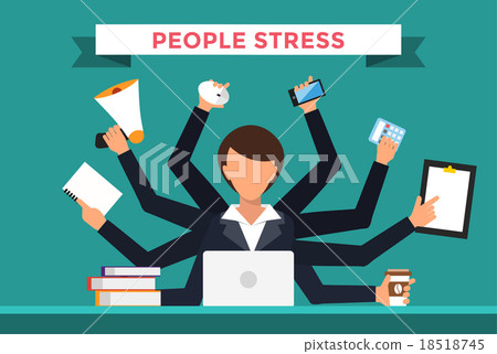Office job stress work vector illustration 18518745