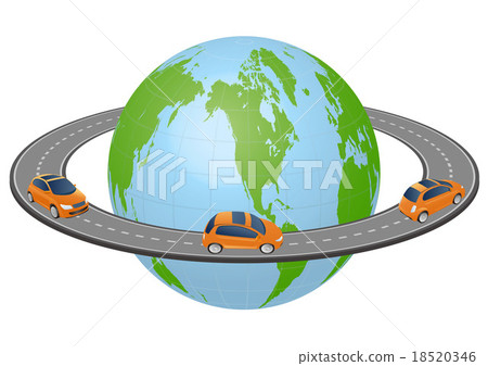Road around the earth and a car 18520346