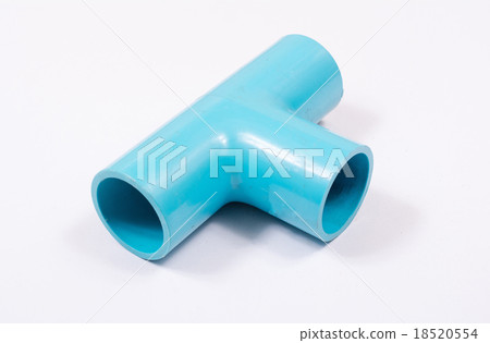 blue pvc pipe connection isolated 18520554