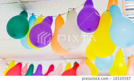 Colorful balloons on ceiling Colorful balloons on ceiling 18520587