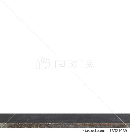 Empty top of natural stone shelves isolated on white background 18521089