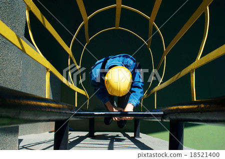 worker climbing in safety stair 18521400