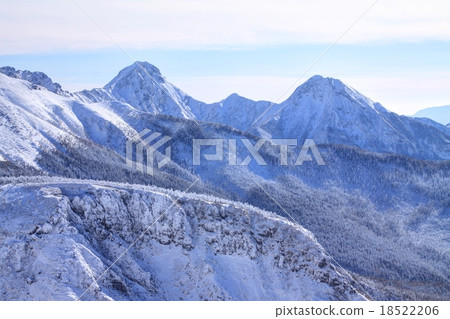 Akatake and Amitabdake in the winter Akatake and Amitabdake in the winter 18522206