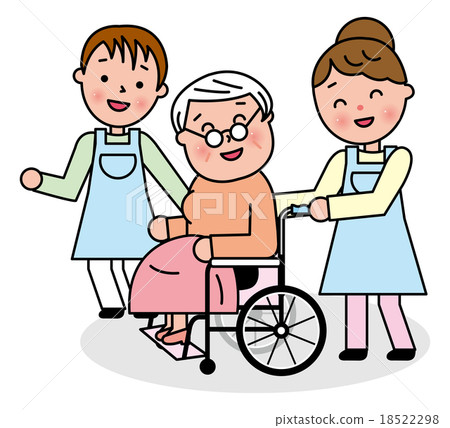 資深婦女微笑的護理康復舒適的輪椅 18522298