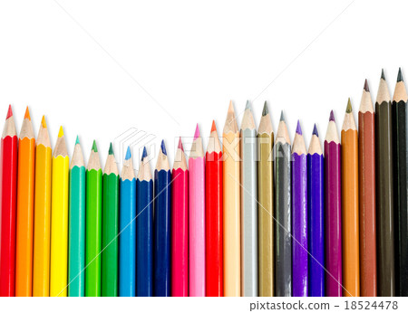 line of colored pencils line of colored pencils 18524478