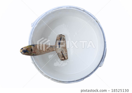 Paint brush in the paint tin isolated 18525130