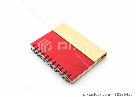 Red diary book on white background. Red diary book on white background. 18526433