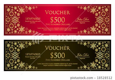 Red and black Christmas voucher with snowflakes 18528512