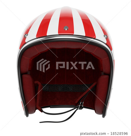 Motorcycle helmet red white front view Motorcycle helmet red white front view 18528596