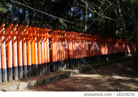Kyoto "Fushimi Inari Shrine": Senbon torii seen from the outside Kyoto "Fushimi Inari Shrine": Senbon torii seen from the outside 18529250