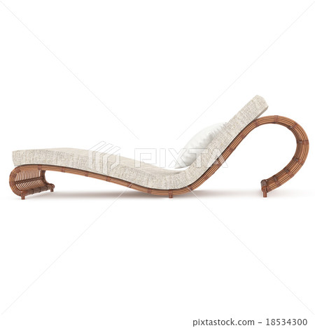 Deckchair rattan side view 3d graphics 18534300