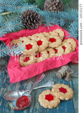 Christmas cookies with jam 18535277