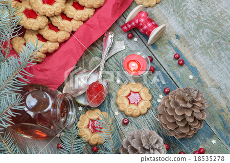 Christmas cookies with jam 18535278