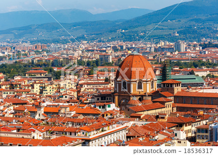 City rooftops and Medici Chapel in Florence, Italy 18536317