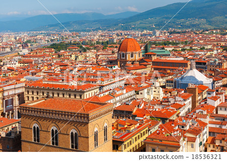 City rooftops and Medici Chapel in Florence, Italy 18536321
