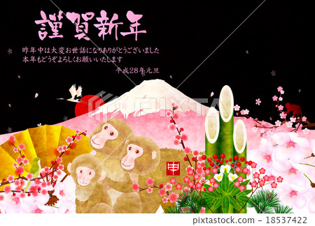 Mt. Fuji New Year's card background Mt. Fuji New Year's card background 18537422
