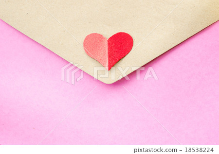 pink and brown letter with red heart 18538224