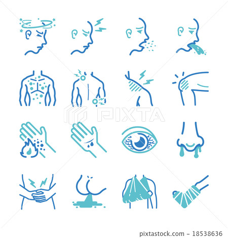 Sick and disease icons set 18538636