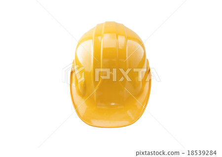 Yellow safety helmet on white background Yellow safety helmet on white background 18539284