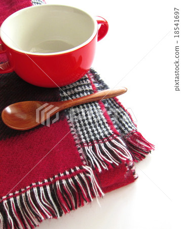 Blanket and soup cup winter image Blanket and soup cup winter image 18541697