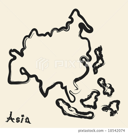doodle drawing asia continent doodle drawing asia continent 18542074