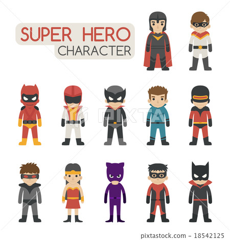 Set of super hero costume characters 18542125