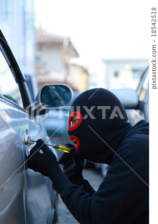 One man (car crime thief crime criminal illegal culprit villain theft eyed out hat disguised suspect case criminal) One man (car crime thief crime criminal illegal culprit villain theft eyed out hat disguised suspect case criminal) 18542518