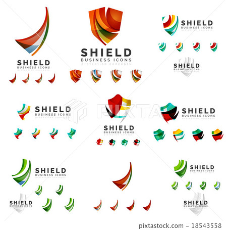 Set of company logotype branding designs, shield 18543558