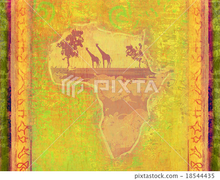 grunge background with African continent grunge background with African continent 18544435