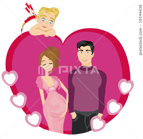 beautiful pregnant woman and her happy husband 18544436