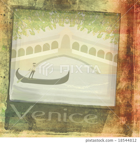 gondoliere in venezia , abstract grunge background gondoliere in venezia , abstract grunge background 18544812
