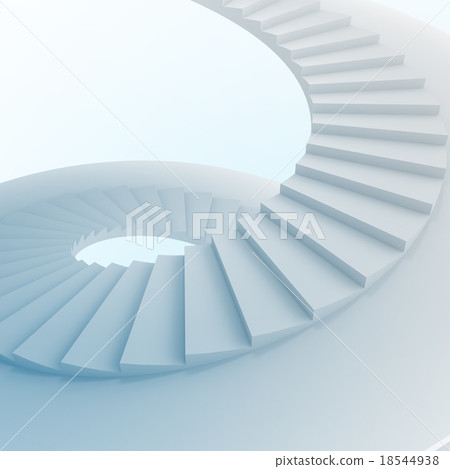 Spiral staircase. Top view. 3d render on white 18544938