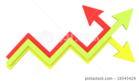 Arrows graphs move in different directions. 18545429