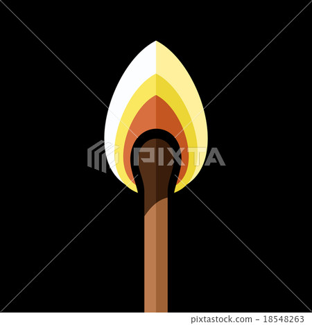 Lighted safety Match on Black Background. Vector Lighted safety Match on Black Background. Vector 18548263