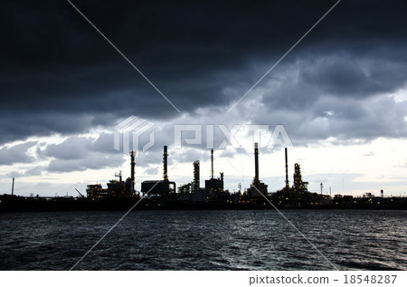 Heavy rain at Oil Refinery Heavy rain at Oil Refinery 18548287