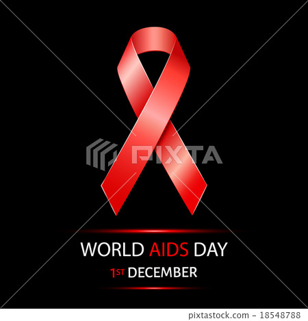 World Aids Day background with red ribbon of aids World Aids Day background with red ribbon of aids 18548788
