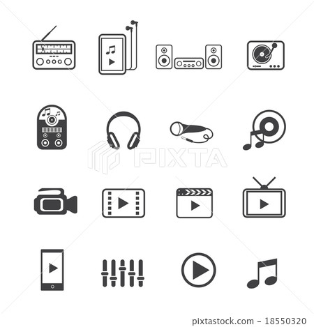 Big Data icon set, Multimedia and entertainment Big Data icon set, Multimedia and entertainment 18550320