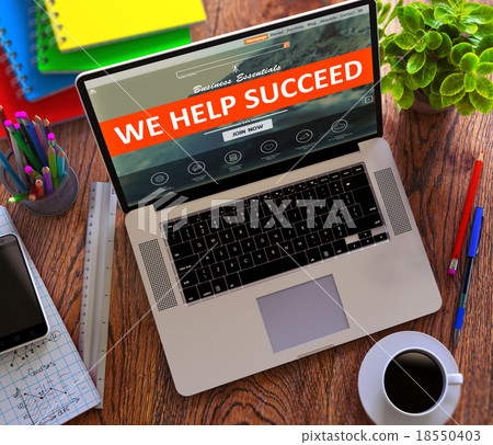 We Help Succeed. Online Working Concept. 18550403