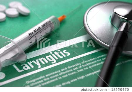 Laryngitis. Medical Concept on Green Background. Laryngitis. Medical Concept on Green Background. 18550470