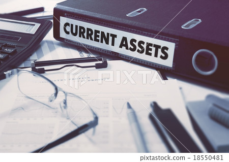 Current Assets on Ring Binder. Blured, Toned Image Current Assets on Ring Binder. Blured, Toned Image 18550481