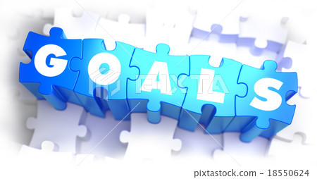 Goals - White Word on Blue Puzzles. 18550624