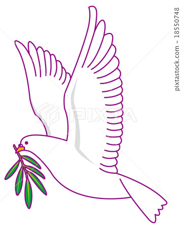 A pigeon flying with an olive A pigeon flying with an olive 18550748