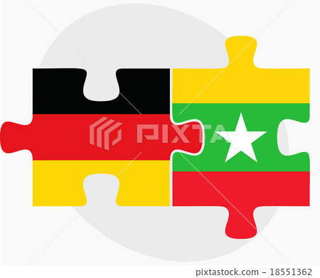 Germany and Myanmar Flags Germany and Myanmar Flags 18551362