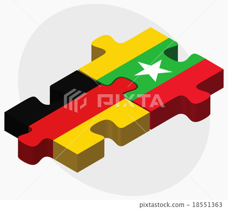 Germany and Myanmar Flags Germany and Myanmar Flags 18551363