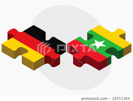 Germany and Myanmar Flags 18551364
