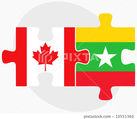 Canada and Myanmar Flags 18551368