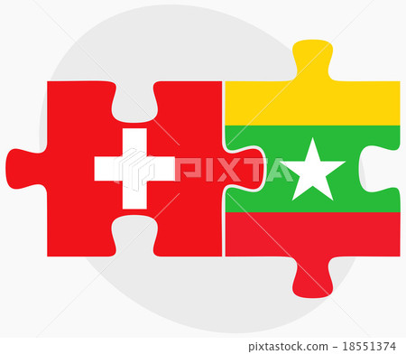 Switzerland and Myanmar Flags Switzerland and Myanmar Flags 18551374
