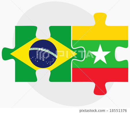 Brazil and Myanmar Flags Brazil and Myanmar Flags 18551376